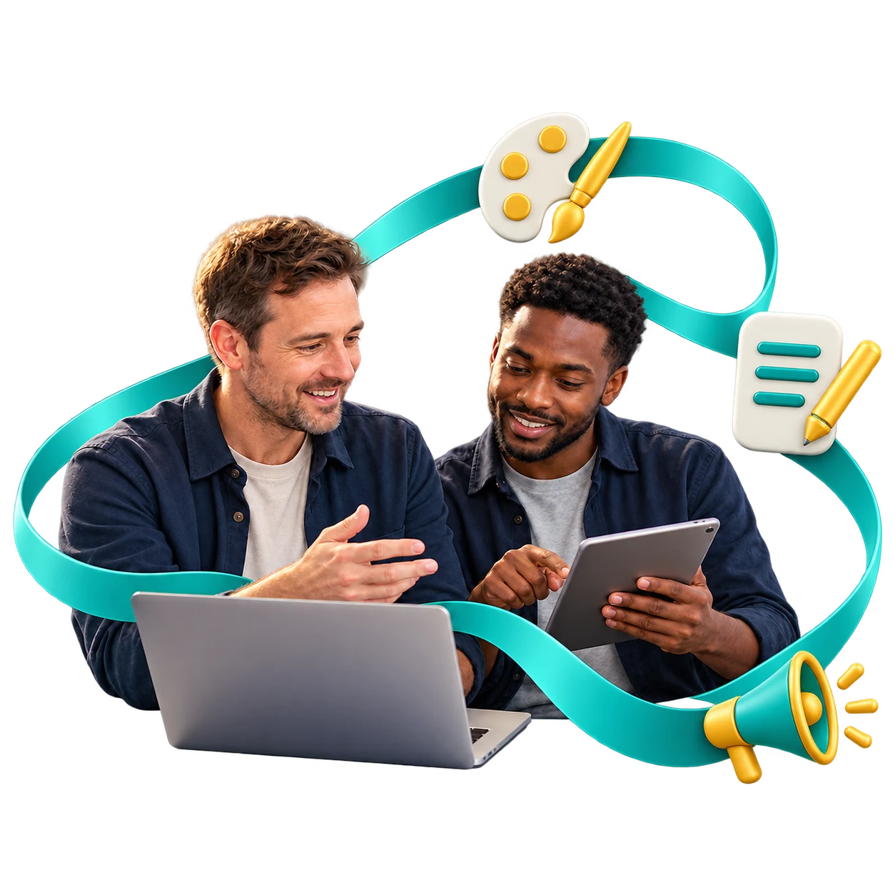 Business lead coordinating flexible support with a digital specialist.