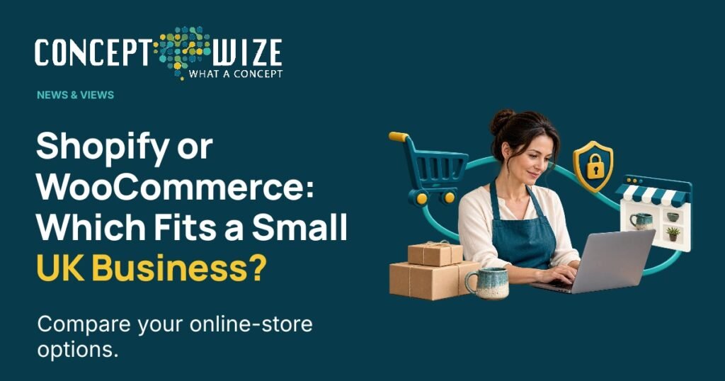Concept Wize UK — Shopify or WooCommerce: Which Fits a Small UK Business?: Shopify or WooCommerce: Which Fits a Small UK Business? Compare your online-store options.